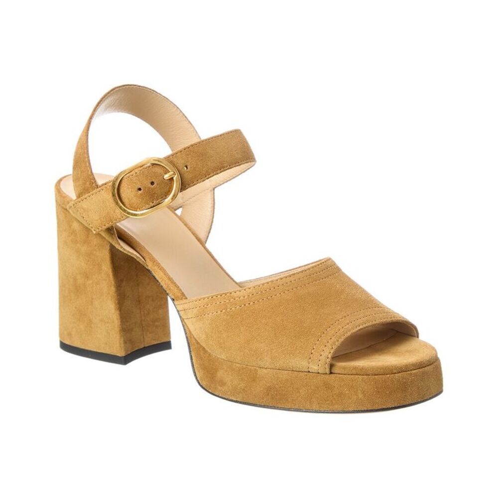 Valentino Vlogo Signature 100 Suede Sandal, Beige